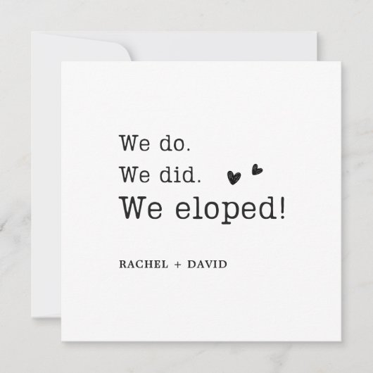 デジタル私たちが出会った 私たちが出会った 私たちが駆け落ちした お知らせ 招待状 (正面)