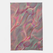 デジタル粒子の粗いロッキーサテン、桃または生きているサンゴ キッチンタオル (縦)