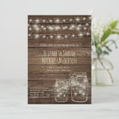 デジタル素朴ウェディング招待メイソンのジャースライト 招待状 (スタンド正面)