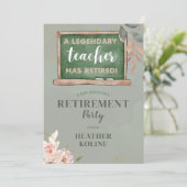 デジタル素朴先生退職パーティーテンプレート 招待状 (スタンド正面)