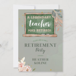 デジタル素朴先生退職パーティーテンプレート 招待状