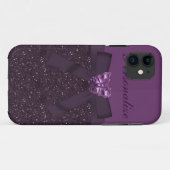 デジタル紫色のグリッター、弓及び蝶 Case-Mate iPhoneケース (裏面(横))