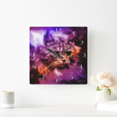 デジタル絵画の"天猫"の時計 スクエア壁時計 (ホーム)