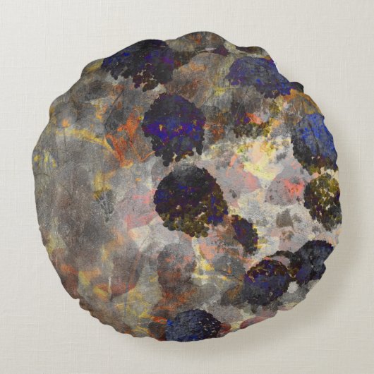 デジタル背景フローラ/花柄 ラウンドクッション (裏面)