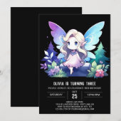 デジタル自然の妖精の誕生日 招待状 (正面/裏面)