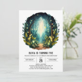 デジタル自然キッズウッドランド誕生日 招待状 (スタンド正面)