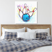 デジタル色彩の鮮やかボーリングデザイン キャンバスプリント (インサイチュ (寝室))