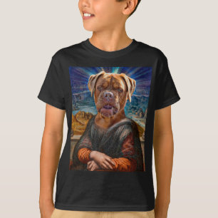 デジタル芸術-ブルドッグモナ・リザ Tシャツ