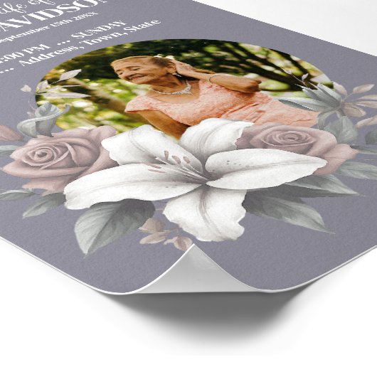 デジタル葬儀のお知らせインスタントダウンロード投稿 ポスター (角)