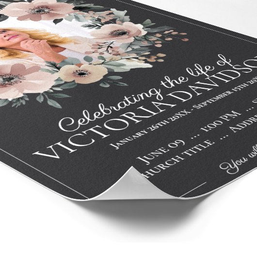 デジタル葬儀のお知らせインスタントダウンロード ポスター (角)