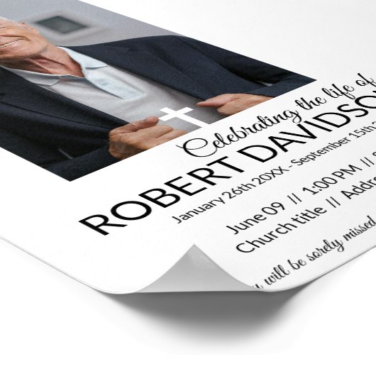 デジタル葬儀のお知らせインスタントダウンロード ポスター (角)