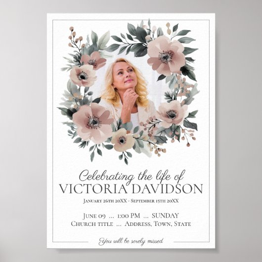 デジタル葬儀のお知らせインスタントダウンロード ポスター (正面)