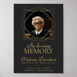 デジタル葬儀のお知らせ投稿 ダークグレー ポスター