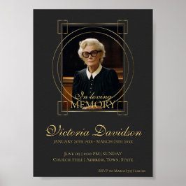 デジタル葬儀のお知らせ投稿 ダークグレー ポスター