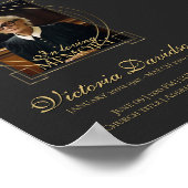 デジタル葬儀のお知らせ投稿 ダークグレー ポスター (角)