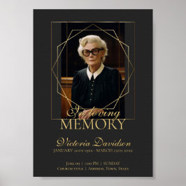 デジタル葬儀のお知らせ投稿 ダークグレー ポスター