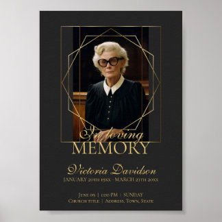 デジタル葬儀のお知らせ投稿 ダークグレー ポスター