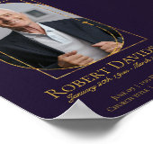 デジタル葬儀のお知らせ投稿 ダークパープル ポスター (角)