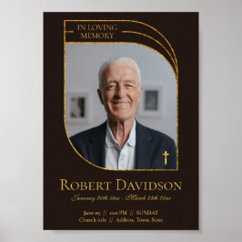 デジタル葬儀のお知らせ投稿 ダークブラウン ポスター