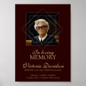 デジタル葬儀のお知らせ投稿 ダークレッド ポスター (正面)