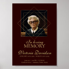 デジタル葬儀のお知らせ投稿 ダークレッド ポスター