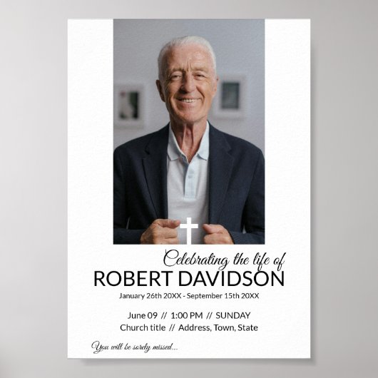 デジタル葬儀アナウンスインスタントダウンロード ポスター (正面)