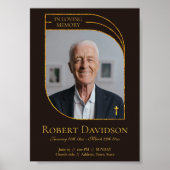 デジタル葬儀アナウンス投稿ダークブラウン ポスター (正面)