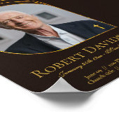 デジタル葬儀アナウンス投稿ダークブラウン ポスター (角)