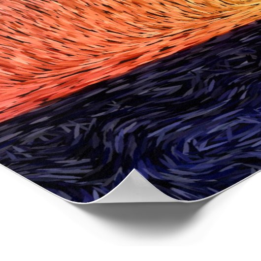 デジタル表現主義：夕日[L] ポスター (角)