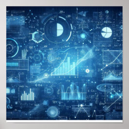 デジタル設計図が照らされた ポスター