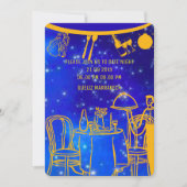 デジタル誕生日ディナー招待状テンプレート、ブラック セーブザデート (正面)