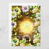 デジタル誕生日ディナー招待状テンプレート、ブラック 招待状 (正面/裏面)