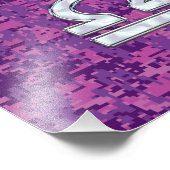 デジタル赤紫の迷彩柄の天秤座の(占星術の)十二宮図の記号 フォトプリント            (角)