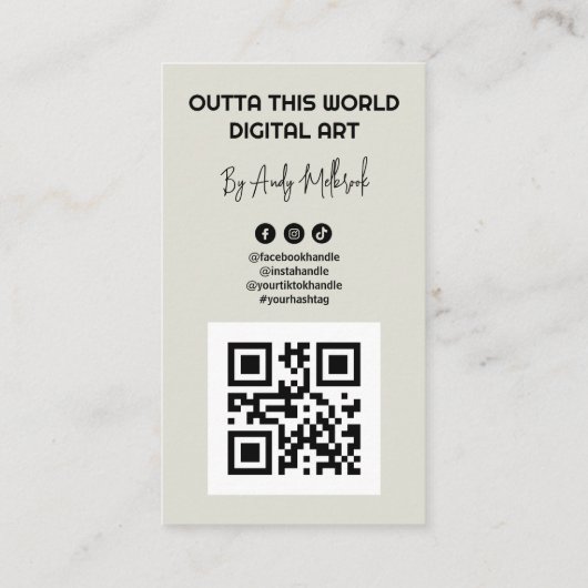デジタル超現実的アーティストQRコード 名刺 (裏面)