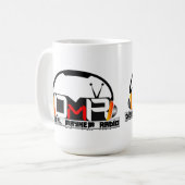 デジタル身体傷害のラジオの二重ロゴのマグ コーヒーマグカップ (正面左)
