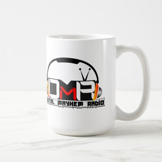 デジタル身体傷害のラジオの二重ロゴのマグ コーヒーマグカップ (右)
