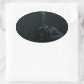 デジタル転送としての情報ネットワーク 楕円形シール (バッグ)