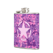 デジタル迷彩柄のスタイルのピンクの星Deco フラスク (左)