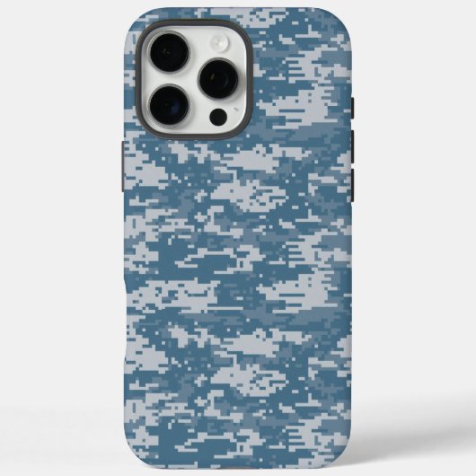 デジタル迷彩柄ネイビーブルー軍隊カモフラージュ Case-Mate iPhoneケース (裏面)