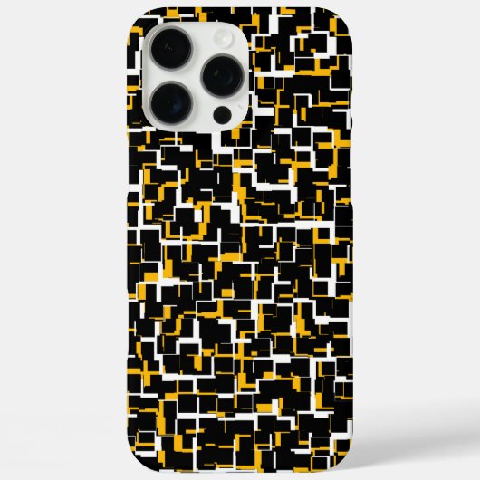 デジタル迷彩柄白黒イエローパターン Case-Mate iPhoneケース (裏面)