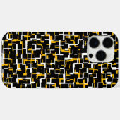 デジタル迷彩柄白黒イエローパターン Case-Mate iPhoneケース (裏面 (横))