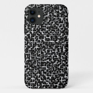デジタル迷彩柄白黒イエローパターン iPhone 11 ケース