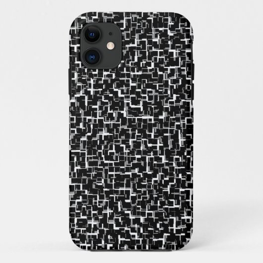 デジタル迷彩柄白黒イエローパターン Case-Mate iPhoneケース (裏面)