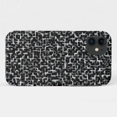 デジタル迷彩柄白黒イエローパターン Case-Mate iPhoneケース (裏面(横))