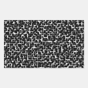デジタル迷彩柄白黒パターン 長方形シール