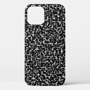 デジタル迷彩柄白黒パターン iPhone 12ケース