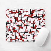 デジタル迷彩柄白黒レッドパターン マウスパッド (マウス)