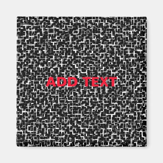 デジタル迷彩柄白黒レッドパターン マグネット (正面)