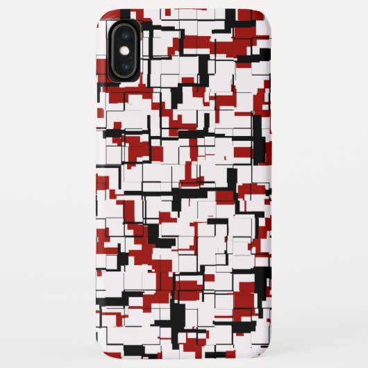 デジタル迷彩柄白黒レッドパターン Case-Mate iPhoneケース (裏面)