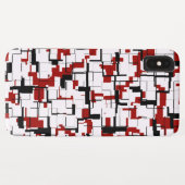 デジタル迷彩柄白黒レッドパターン Case-Mate iPhoneケース (裏面(横))